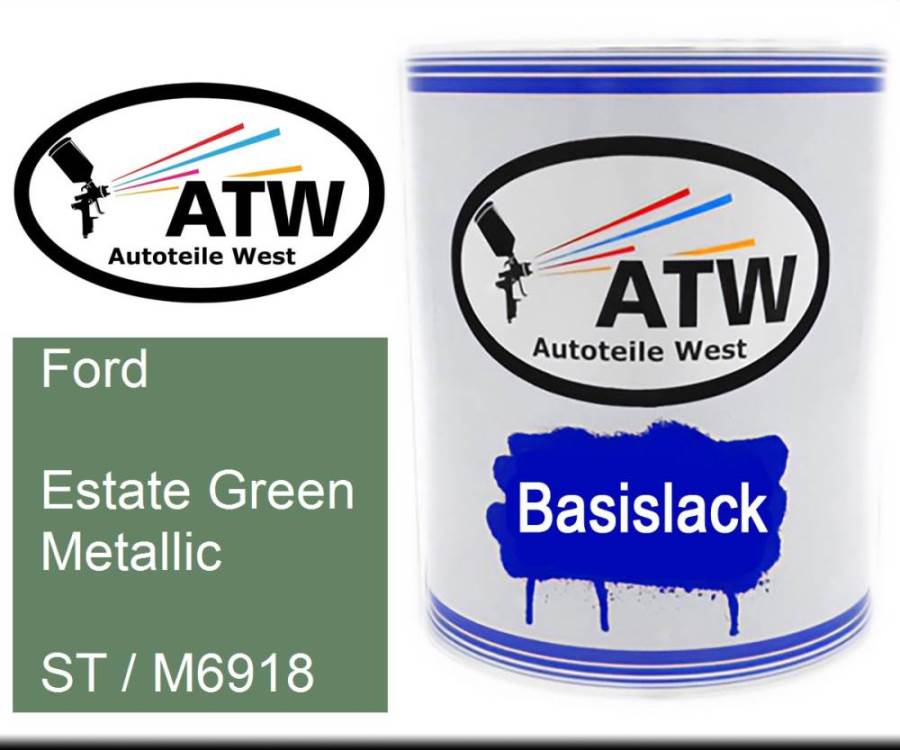 Ford, Estate Green Metallic, ST / M6918: 1L Lackdose, von ATW Autoteile West.